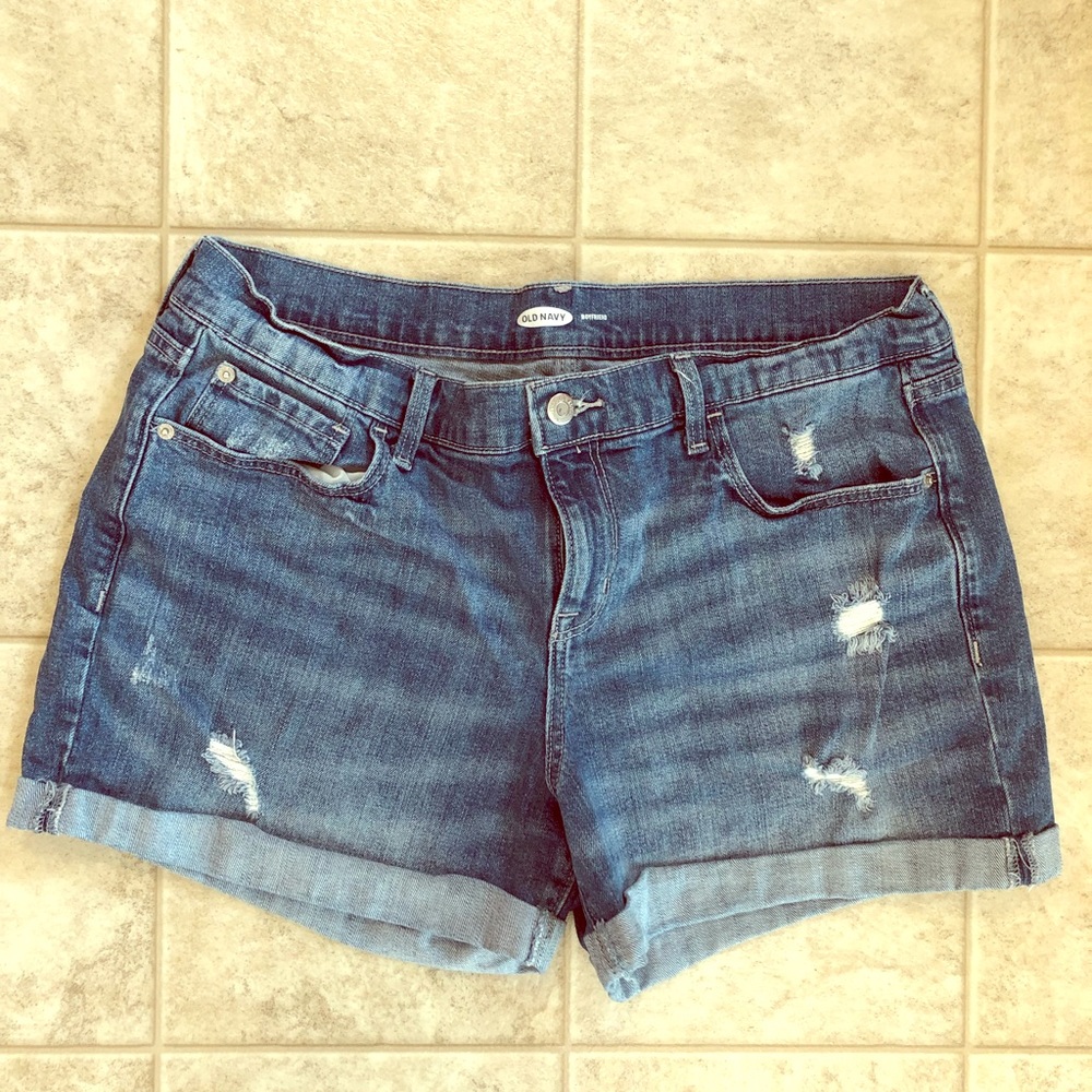 Distressed Boyfriend Denim Shorts old navy